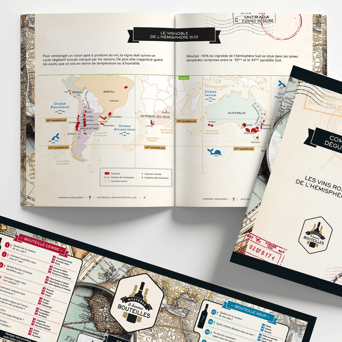 Jeu de dégustation de vin rouge - Tour du monde